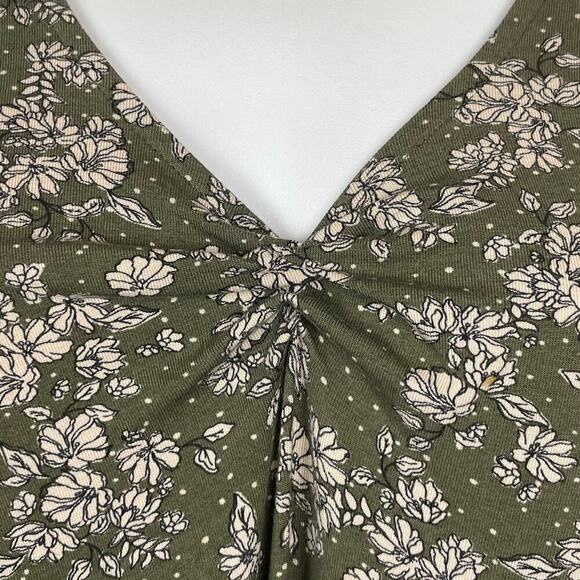 Garnet Hill Green Floral Gauze Dress w/ Pockets Tencel Blend | Size M - Picture 3 of 7